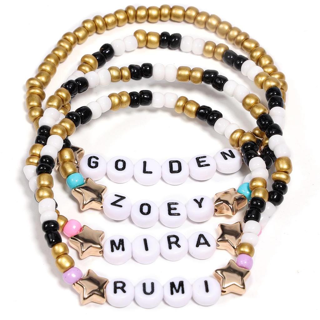 Glass Beaded Crystal Bracelet Set for Girls - K-pop Inspired Stackable Jewelry Gift