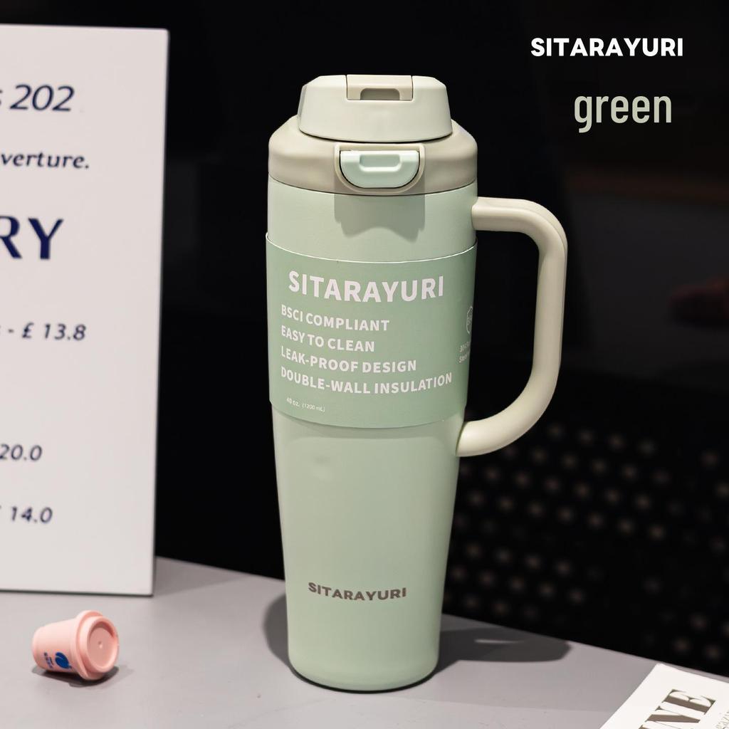 SITARAYURI Термокружка для автомобиля из нержавеющей стали 304 с ручкой, большой емкости