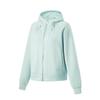 Li Ning Fitness Series с капюшоном, однотонная толстовка с длинным рукавом, женские топы, перо-зеленый AWDU148-2