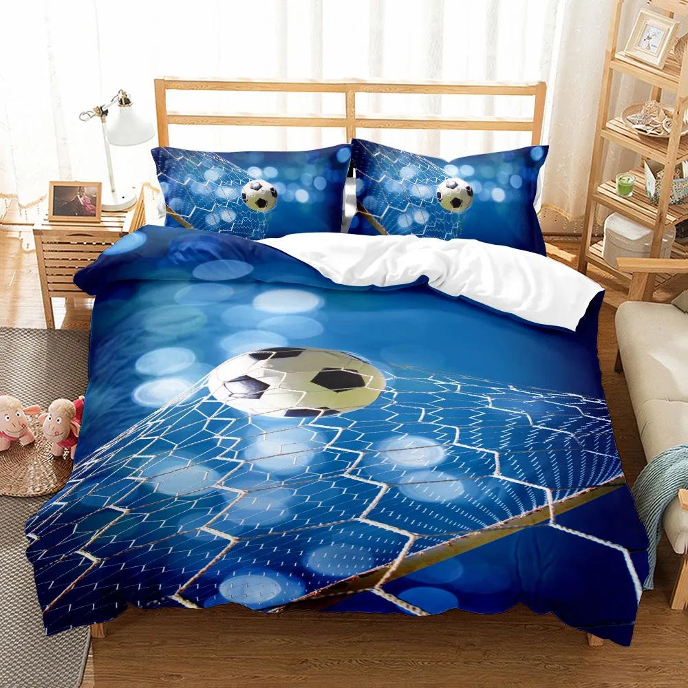 Страстный Футбольный Мяч Комплект Пододеяльника Король Королева Двуспальный Полный Полуторный Односпальный Размер Набор Постельного Белья для Мальчиков Чехол с Наволочкой На Заказ