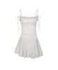 PAINORPLEASURE Heart Ribbon Dress Cream