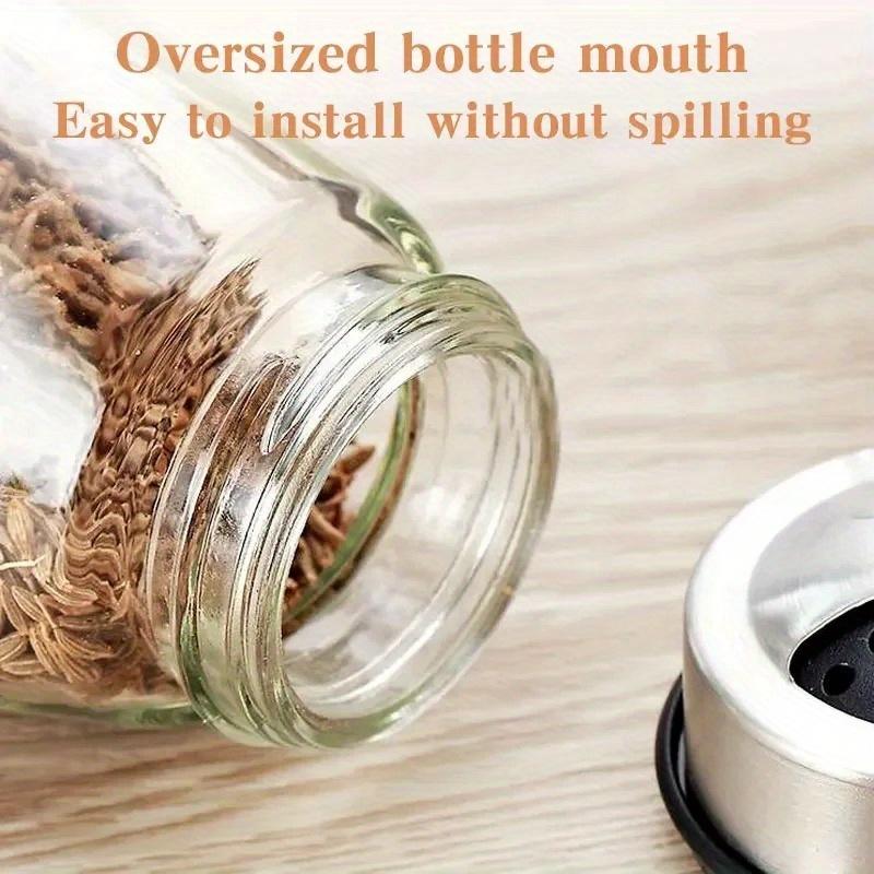 7pcs Spice Jar Set Rack Glass Organizer Rotating Glass Seasoning Sugar Pepper Bottles Salt Shakers Holder Kitchen Storage Rack