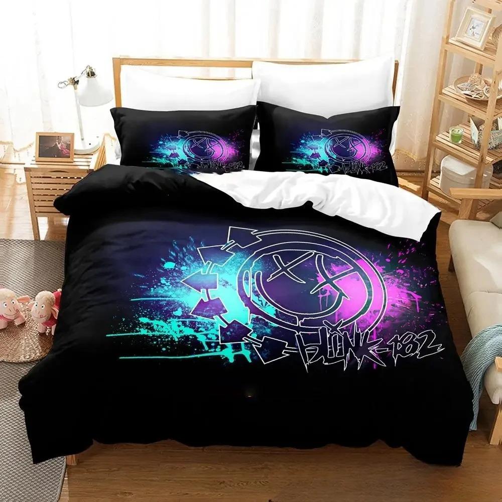 3D Printed Music Band B-Blink-182 Bedding Set Boys Girls Twin Queen King Size Duvet Cover Pillowcase Bed Boys Adult Home Textile