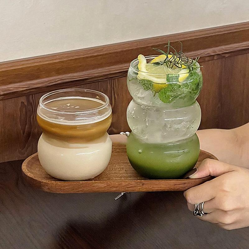 Стеклянная кружка в форме волны, термостойкий стакан, стаканы для напитков, прозрачные стаканы для сока, кофе, коктейля, 350-550 мл