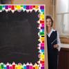 Pencil-themed bulletin board border stickers,196.85in,classroom,bulletin board decoration and office setup,back-to-school season