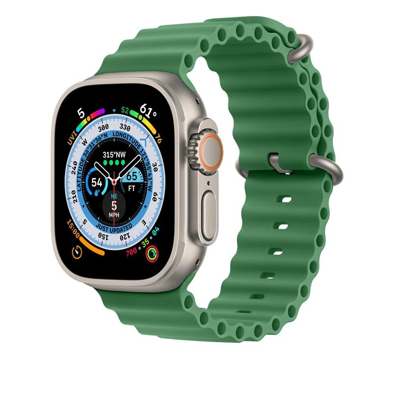 YurKem Ocean Strap For Apple Watch Band 49mm 45mm 44mm 40mm 41mm 42mm 38mm Silicone iWatch Ultra Series 8 7 6 5 4 3 SE