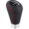 Arenbel Shifter Knobs 5 Speed Car Gear Stick Leather Shifter Lever Handle Fit Most Manual Vehicle, Black Leather