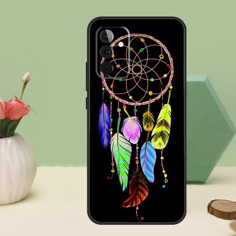 Ретро Ловец снов с перьями Для Samsung Galaxy A06 A16 A26 A36 A56 A52 A53 A33 A13 A34 A54 A14 A15 A35 A55 A22 A32 Чехол