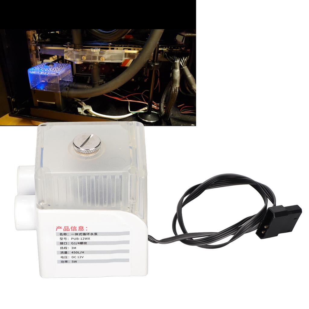 CPU G1/4 Quiet Water Cooling 12V 450L/H Three Phase Copper Wire 4pin Connector Computer Cooler Pump