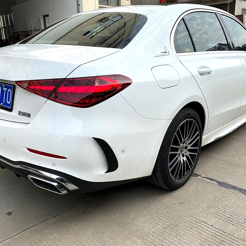 ABS Rear Bumper Vent Canard Spoiler Wind Knife Body Kits For Benz W206 C206 2022 2023