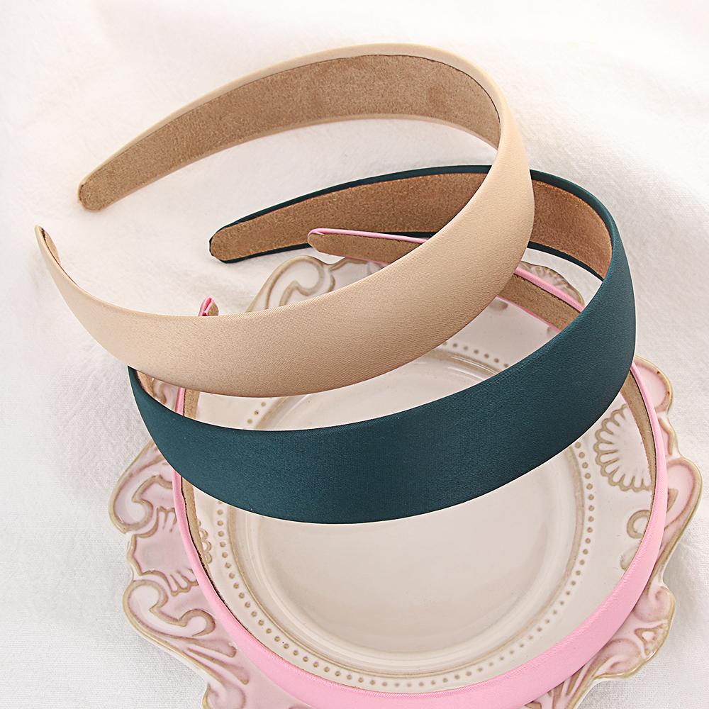 8 Colors Women Satin Alice Hair Band Wide HeadBand Fabric Hair Hoop