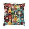 Matryoshka Doll Russia Square Pillow Cover Home Decorative Russian Folk Art Cushion Cover Throw Pillow Car Doublesided Printing