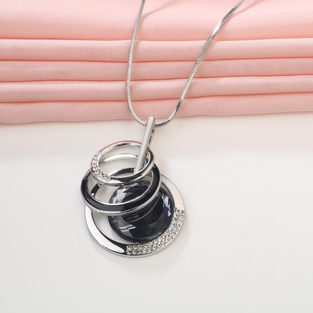 Long Necklaces Pendants for Women Collier Femme Round Statement Colar Maxi Fashion Jewelry