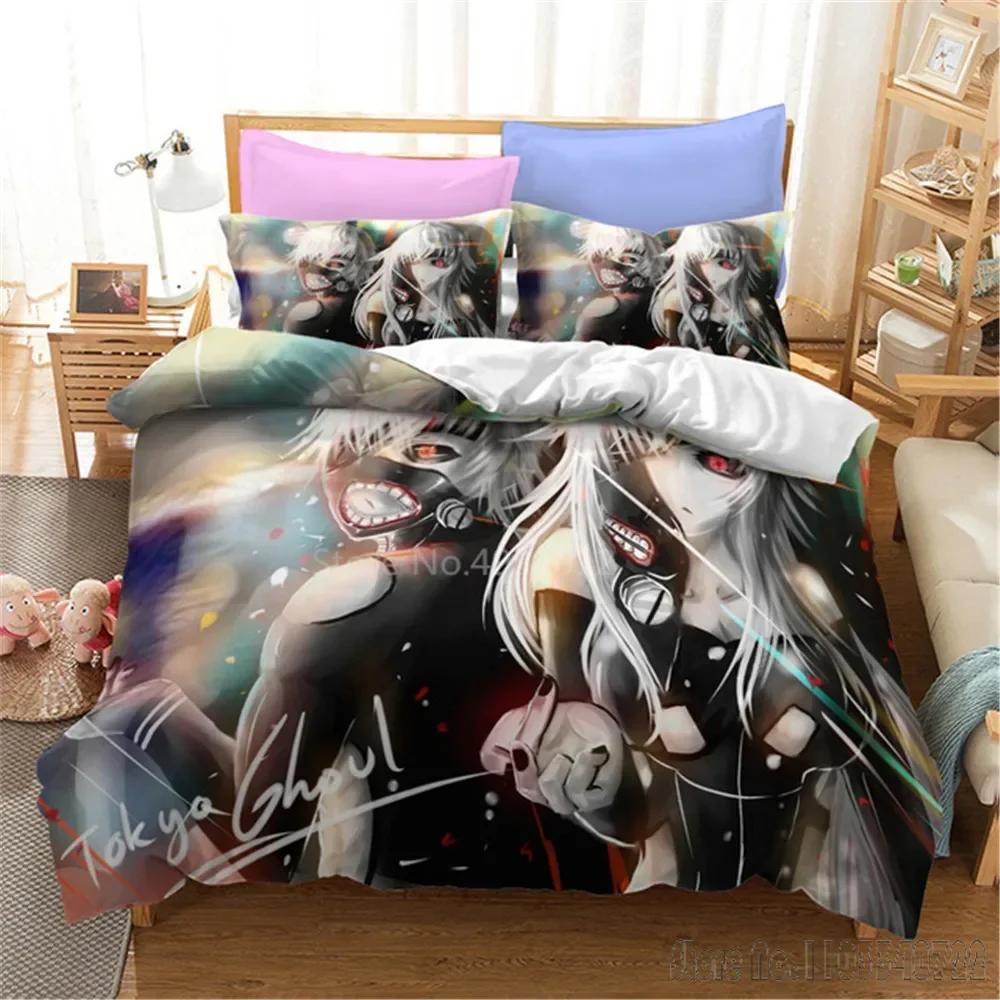 Admire 3D Tokyo Ghoul Cartoon Duvet Cover Set HD Comforter Cover for Kids Постельные принадлежности Постельное белье Декор для спальни