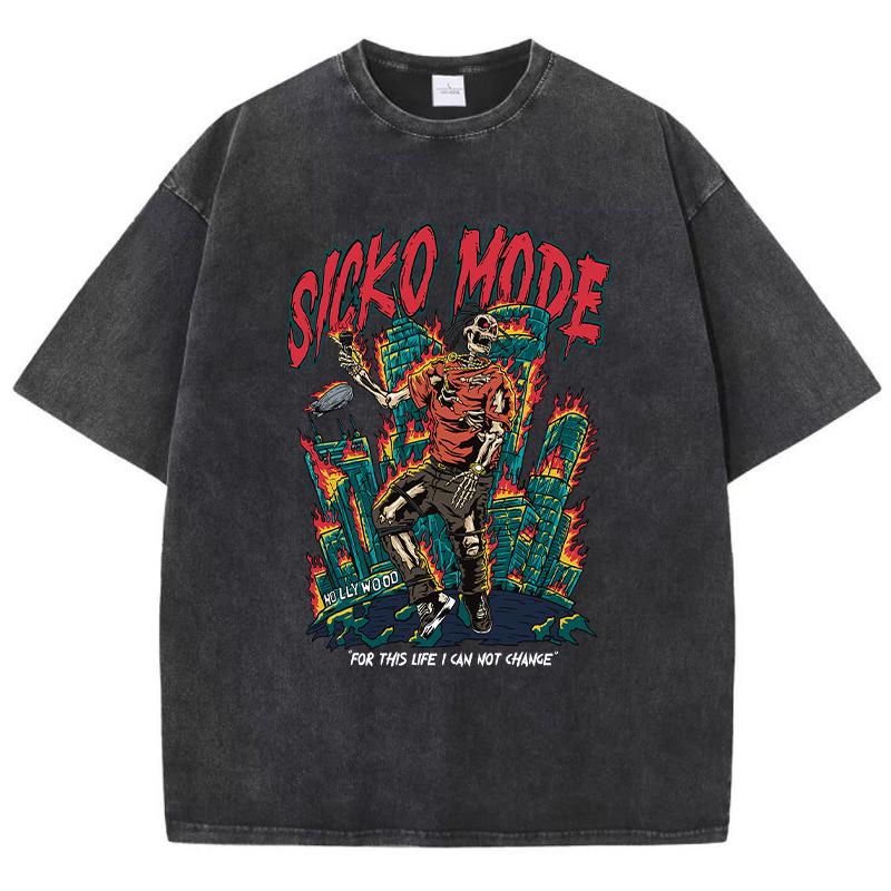 Sicko Mode For This Life I Can Not Change Женские футболки Свободные футболки Уличная мягкая футболка Одежда Уличный бренд Футболка