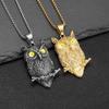 Creative Owl Design Men's Stainless Steel Ghost Skull Necklace Vintage Viking Neo-Gothic Rock Party Pendant Amulet Jewelry