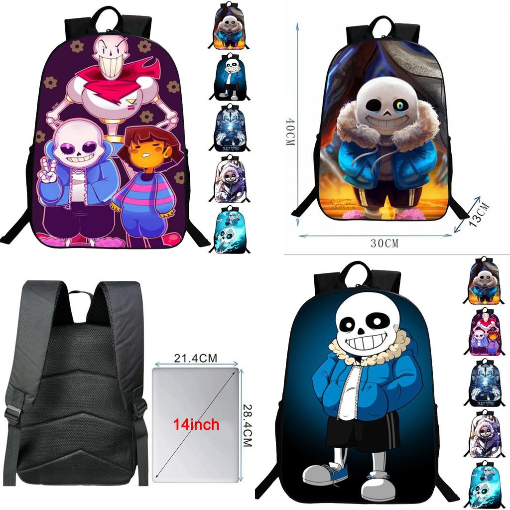 Детский рюкзак Undertale Sans 16 дюймов из прочного полиэстера с регулируемыми мягкими плечевыми ремнями