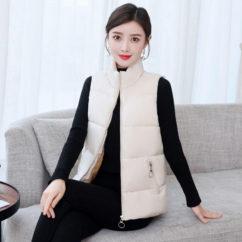Thickened Warm Vest for Women Loose-Fit Sleeveless Coat with Short Padded or Autumn and Winter
