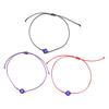 1 Pair Couple Bracelets Creative Shape Wear Resistant Wax Line Handmade Couple Braided Evil Eyes Bracelets for Party