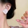 Super Fairy Pure White Flower Earrings Women'S Summer Pink Vacation Style Niche Stud Earrings Retro French Earrings