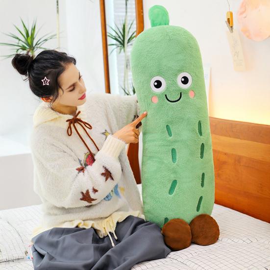 Улыбающийся Огурец Плюшевая Кукла Очаровательный Овощ Эмодзи Подушка Мягкая Набивная Овощная Игрушка Декоративные Подарки