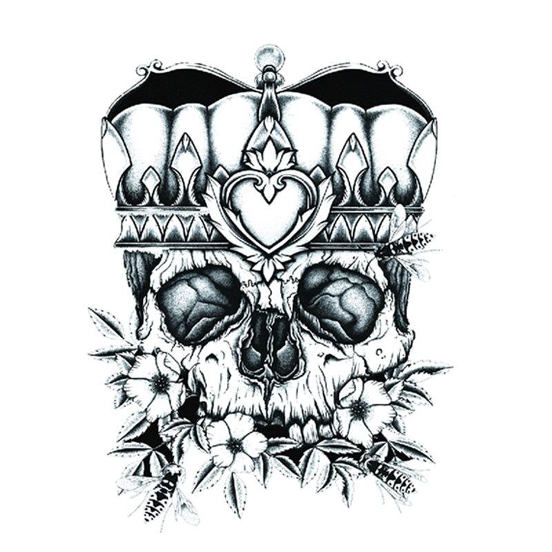 Наклейка на татуировку на руку с цветком, крылья ангела, череп, ветер, набор для переноса на воду, водонепроницаемая наклейка на татуировку