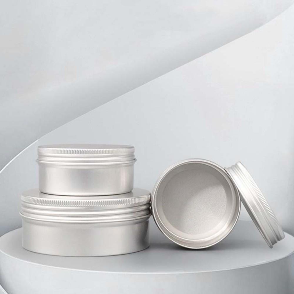 Новая круглая алюминиевая банка с завинчивающейся крышкой, вместимостью 50 мл, резьбовая алюминиевая коробка, вместимостью 80 мл, алюминиевый алюминиевый контейнер для свечей