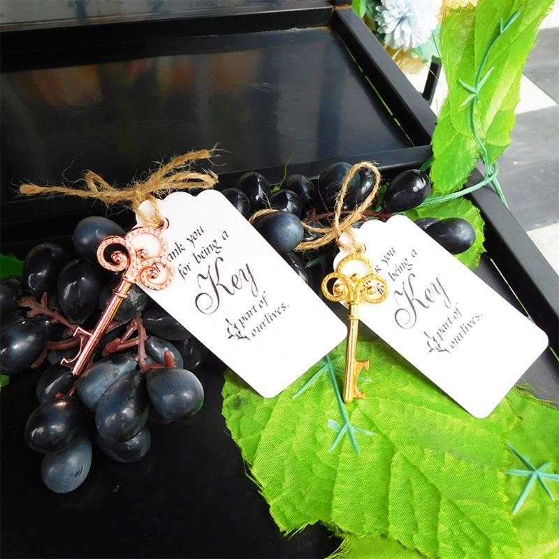 20pcs Skeleton Key Bottle Opener with Card Tag Bridal Shower Party-Favor Souvenir-Gift for Guests Wedding Party Decor