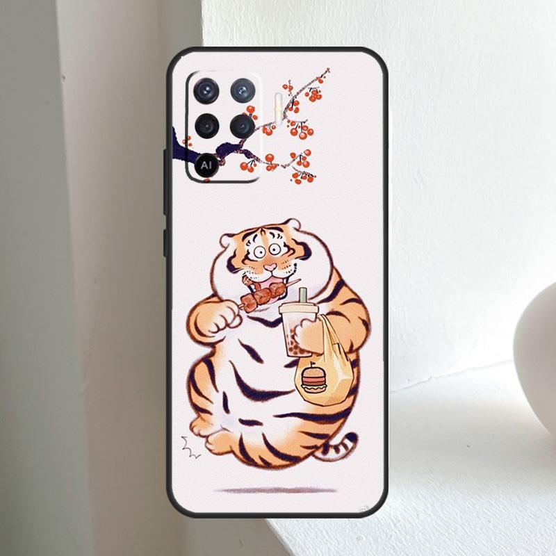 Мультяшный Толстый Тигр Для OPPO A6 A5 Pro A15 A17 A77 A16 A76 A96 A18 A38 A58 A78 A98 A54 A74 A94 A40 A60 A80 Чехол