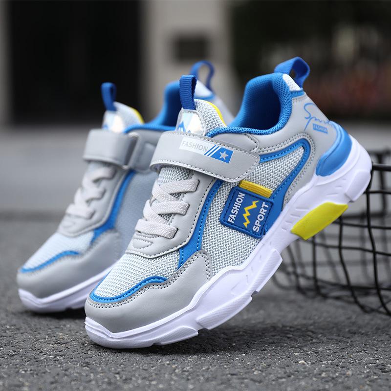 Children's Sports Shoes Boys' Shoes Middle-aged Older Boys Spring and Autumn Breathable Single Pair of Mesh Shoes Student Soft-soled Running Shoes