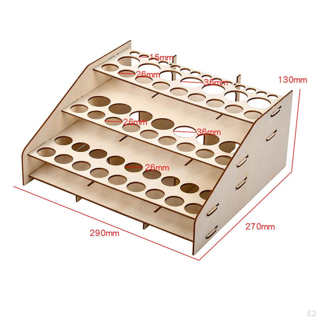 Деревянная стойка для краски, ящик для хранения эпоксидных инструментов, держатель-органайзер, 64 горшка