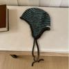 Striped Knitted Hat Windproof Baggy Beanie Hat Fashion Striped Balaclava  for Outdoor Ski