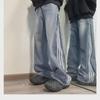 Men's Trendy American Retro Distressed Wide-Leg Jeans with Stripes