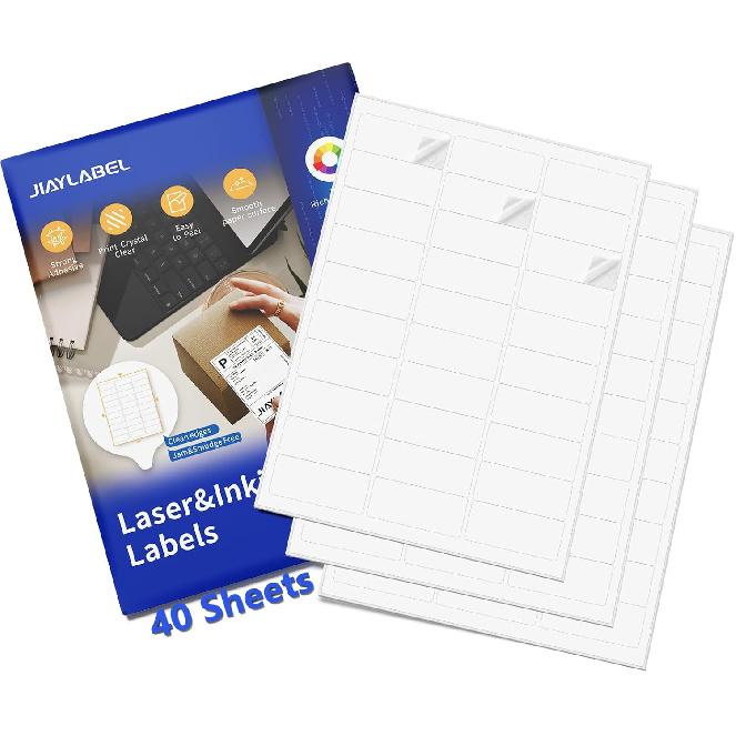 Shipping Label Address Mailing Stickers 8.5 x 11 40 Full Sheets Paper for Inkjet Printer Printable Printing Thank You Labeling to Write on Envelope