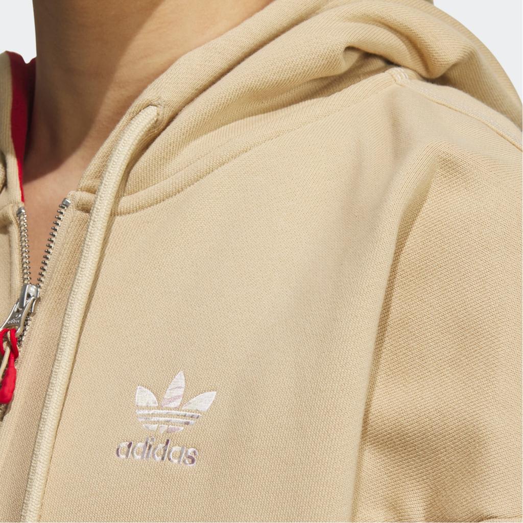 Adidas Оригинальная толстовка Mf с принтом поздравлений, толстовка на молнии с длинными рукавами, мужские топы, хаки-коричневый HY7282