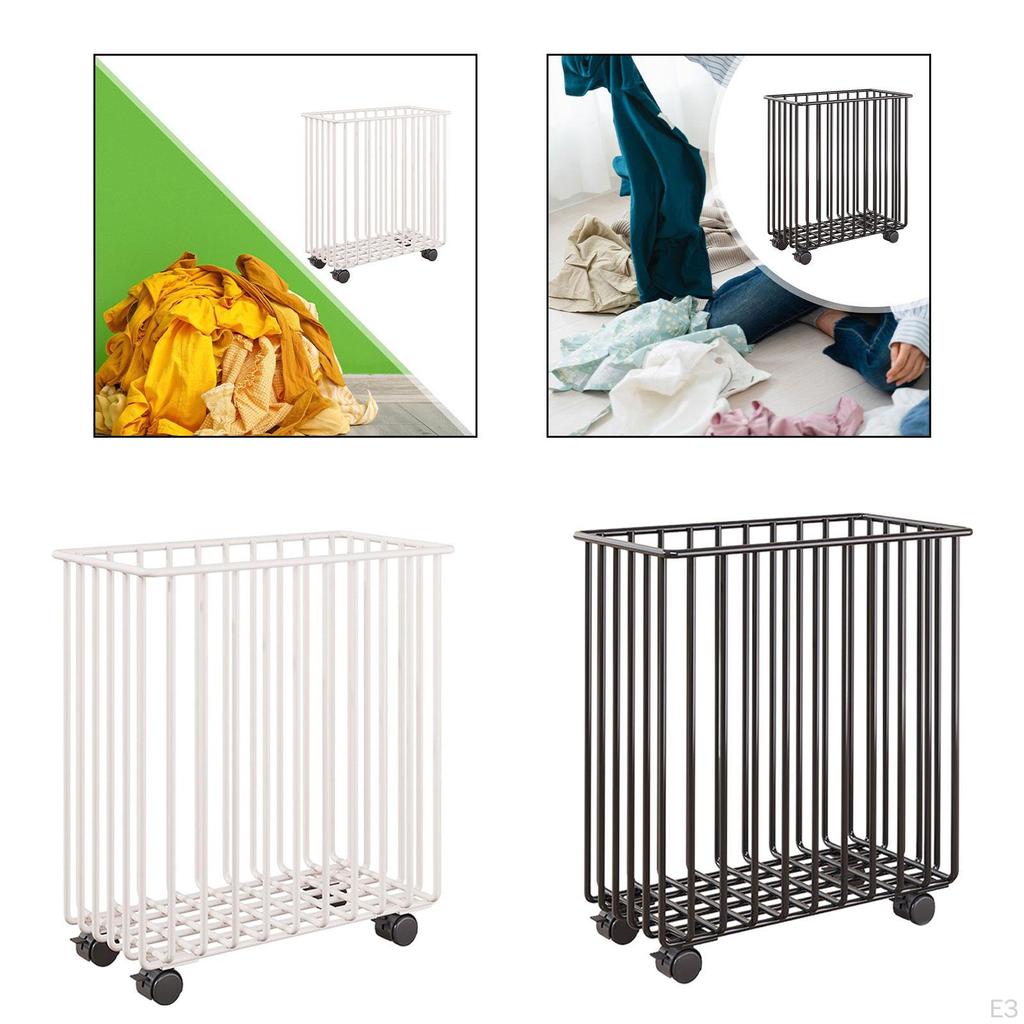 Корзина для грязного белья на колесиках для ванной комнаты