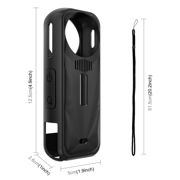 Для Insta360 X5 PULUZ Силиконовый Защитный Чехол с Крышкой для Объектива