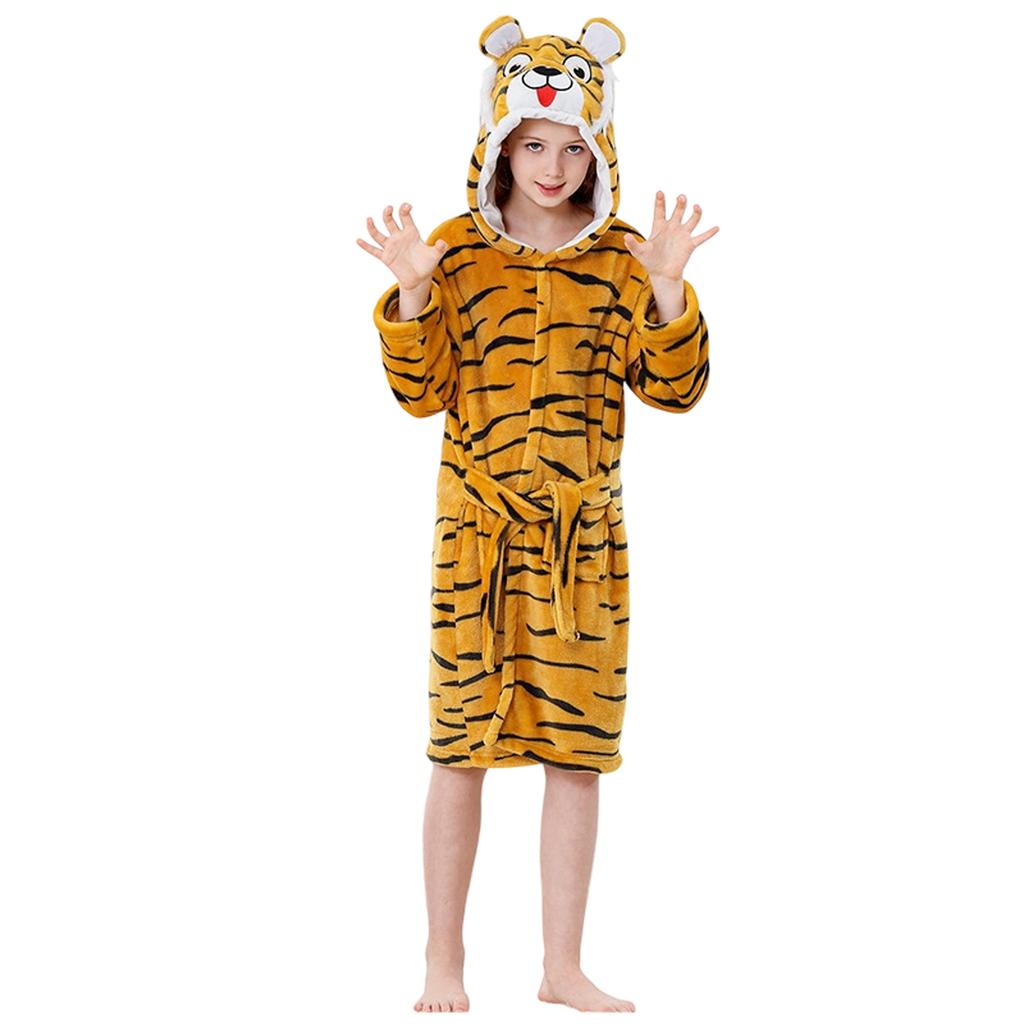 Детская модная повседневная флисовая ночная рубашка с капюшоном, на пуговицах, с карманом, юбка-ночная рубашка