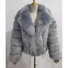 Womens Faux Fur Coat With Notched Lapel Winter Warm Outerwear Street Style Long Sleeve Jacket