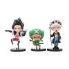 6-piece One Piece Cartoon Miniatures Toy Set Luffy Chopper Zoro Law Ace And Sabo 11cm Height
