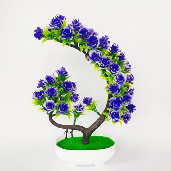 Искусственный цветок розы, дерево, растение в горшке, бонсай, украшение для сада, вечеринки, стола