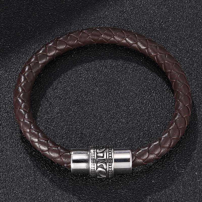 Модные мужские украшения коричневые браслеты из натуральной кожи мужские браслеты с подвесками и браслеты мужские украшения