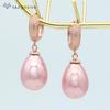 Элегантные темпераментные висячие серьги цвета розового золота с имитацией жемчуга для женщин, ювелирные изделия для свадебной вечеринки