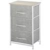 3-Drawer Fabric Chest of Drawers Grey Steel Frame 45x30x71cm