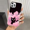 Аниме Милый Черный Кот Мяу Чехол для Телефона для Iphone 17 Air 16 15 Plus 14 13 Mini 12 11 Pro Max 16E 7 8 SE 2020 Мягкий Funda Печать Shel