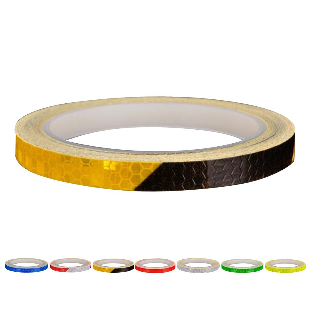 Reflective Sticker Rim Luminous Warning Tape Motorbike Bike Frame Wheel Adhesive Reflector Strip, Green