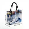  Watercolor Market Mountain Casual Tote Bag Large Capacity Daily Shoulder Handbag for Women