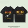 2025 Новая футболка с коротким рукавом рок-группы ACDC для студентов мужского и женского пола, летняя, свободного кроя, в американском уличном стиле, с круглым вырезом, из чистого хлопка