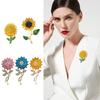 1 шт. Стильная брошь в виде растения для пиджаков Уникальное ювелирное украшение в виде подсолнуха Аксессуар Брошь из эпоксидной смолы ручной работы Блестящая брошь-булавка в виде цветка со стразами