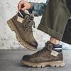 Модный бренд Мужская уличная рабочая обувь Толстая подошва Износостойкие походные ботинки Осень Зима Новая мужская обувь с высоким верхом